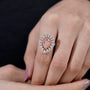 Fine jewelry rose gold pear pink diamond cluster halo ring