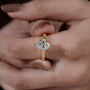Luxury hexagon cut diamond engagement ring by Antiquecut