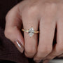Unique geometric diamond engagement ring for women