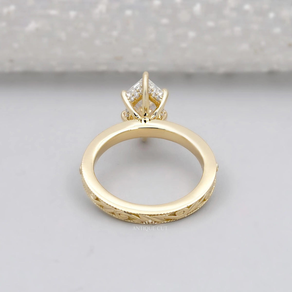 IGI Certified hexagon lab grown diamond engagement ring