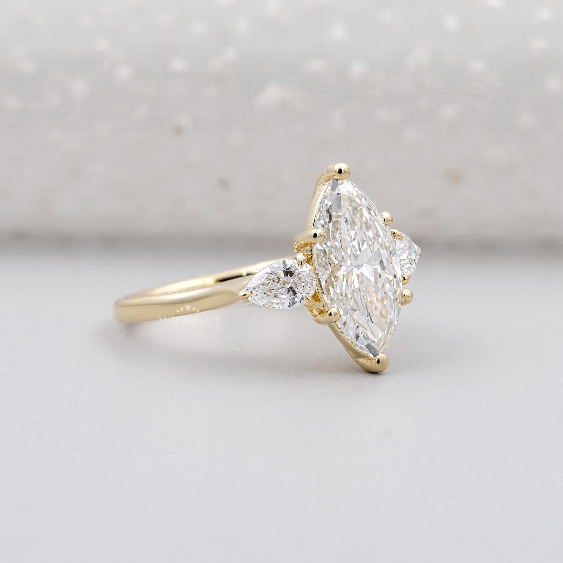 IGI certified marquise diamond engagement ring
