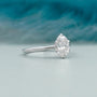 White gold oval diamond ring with 6 prong setting