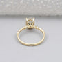 Oval cut diamond ring with hidden halo close-up
