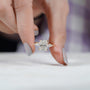 Elegant cushion cut diamond ring front view