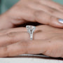 Oval cut diamond ring in luxurious white gold