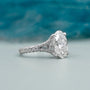 White gold oval engagement ring with split shank design