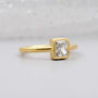 Alphabet Letter B diamond solitaire ring in yellow gold