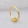 Lab grown diamond solitaire letter B ring