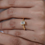 Antiquecut yellow gold letter B engagement ring