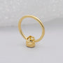 Minimalist J shape diamond ring in yellow gold