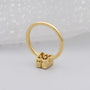 Yellow gold W alphabet engagement ring