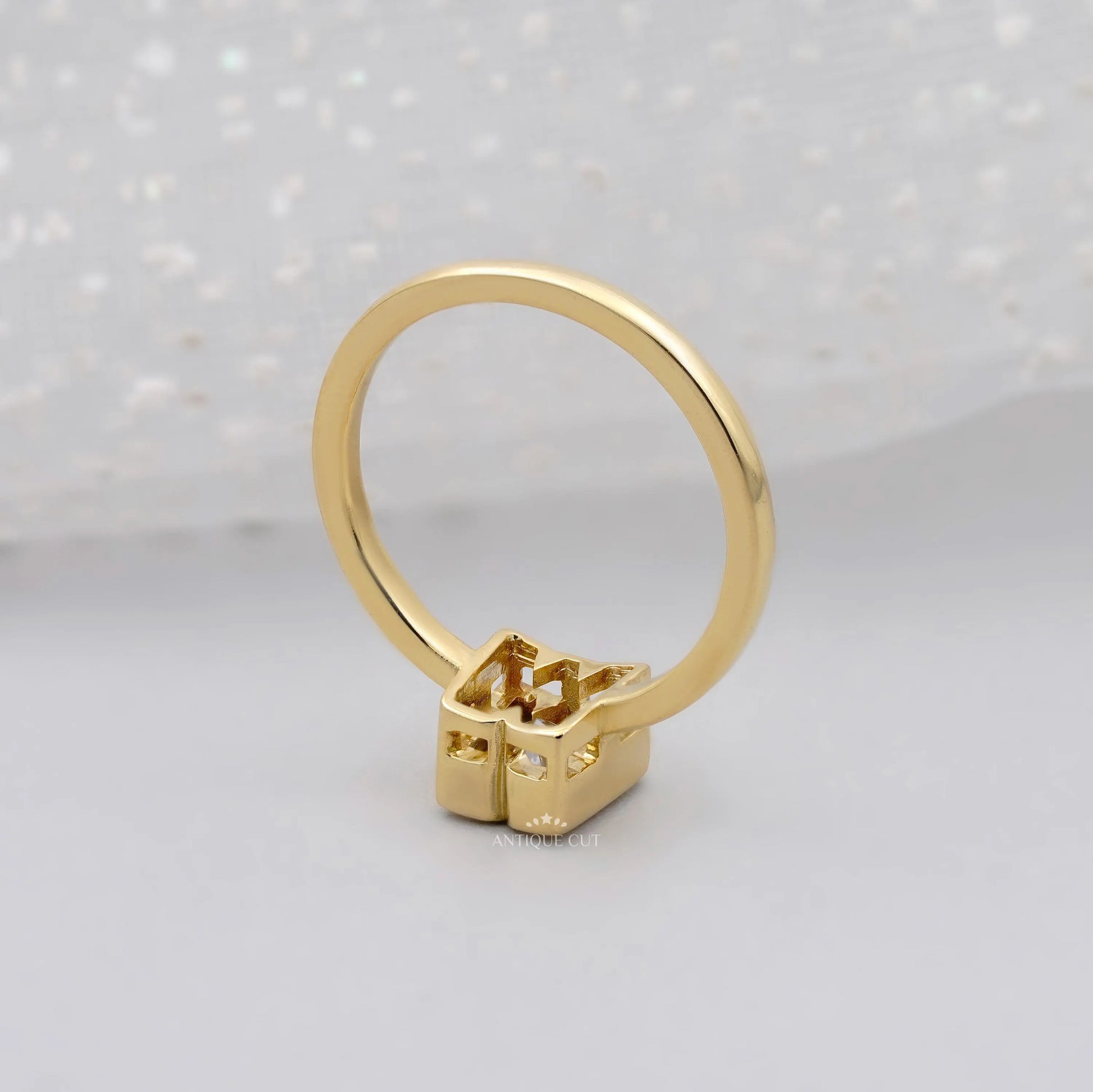 Custom initial diamond ring with W alphabet design
