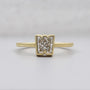 W Alphabet Lab Grown Diamond Ring With Solitaire in Yellow Gold
