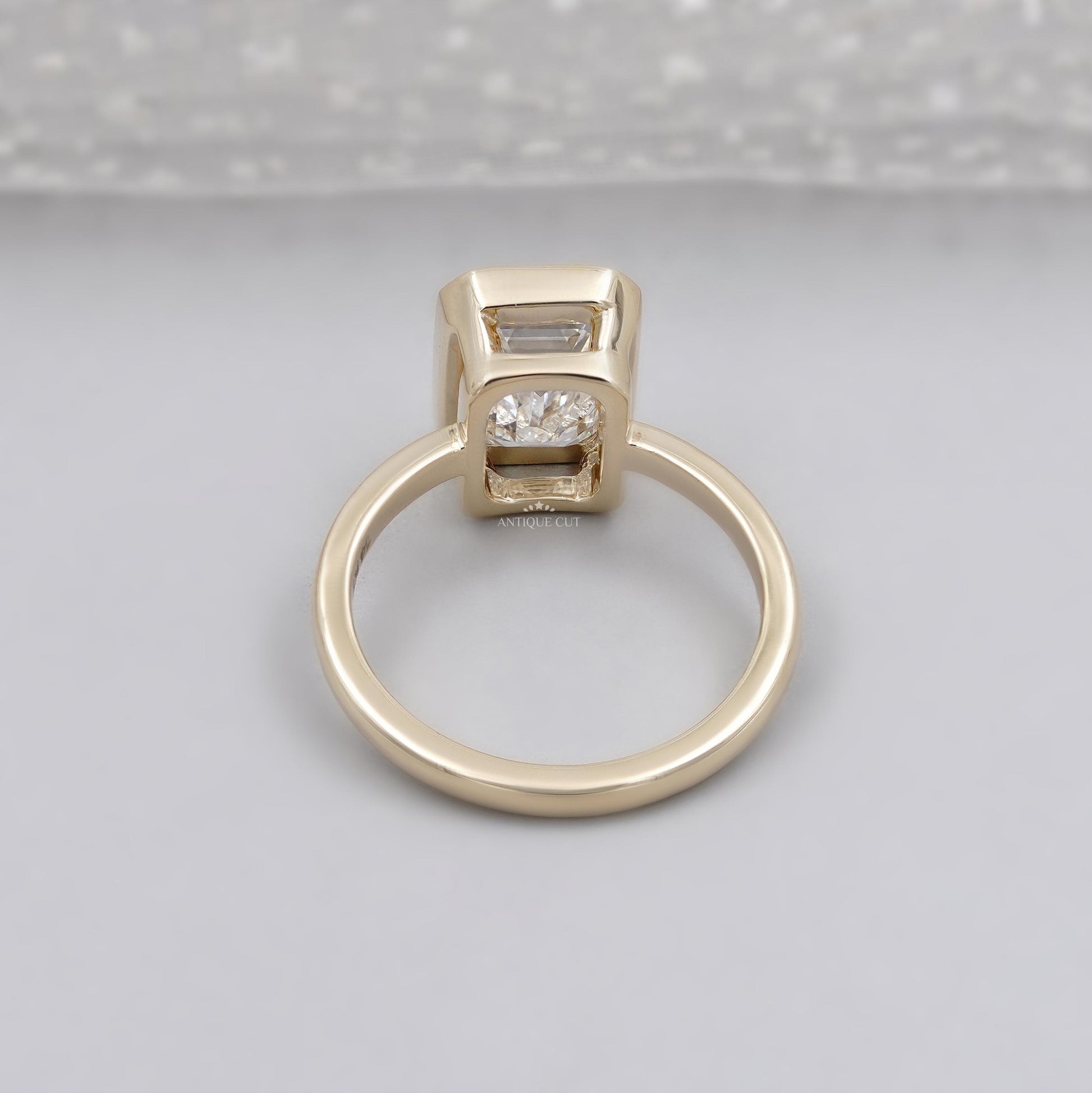 IGI Certified emerald cut lab grown diamond solitaire ring