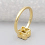 Yellow Gold X Letter Ring with bezel set diamonds