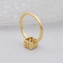 Antiquecut M initial diamond ring design