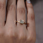 Minimalist yellow gold M diamond ring