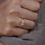 Luxury M initial lab diamond ring close-up