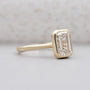 Lab grown emerald cut solitaire engagement ring