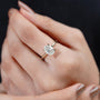 Yellow gold hidden halo oval ring top view