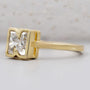 Antique cut N letter diamond ring yellow gold