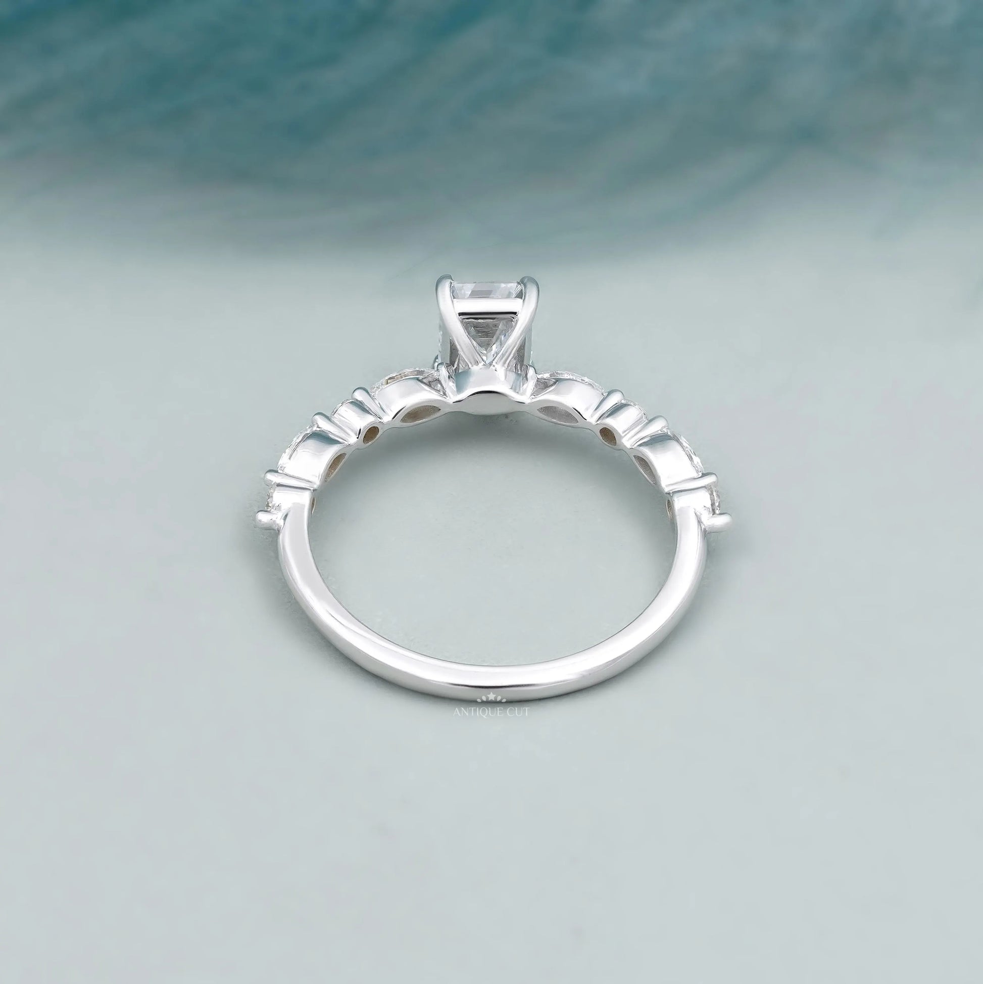IGI Certified emerald cut lab grown diamond ring
