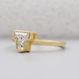 Lab grown T alphabet diamond ring yellow gold