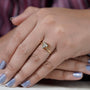 Modern T alphabet diamond ring bezel set