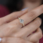 Luxury round diamond halo ring by Antiquecut