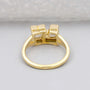 Personalized gold LV letter ring