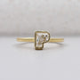 Gold P initial ring with diamond