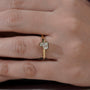 Gold letter P ring bezel set diamond