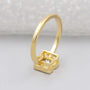 Personalized R letter ring lab grown diamond
