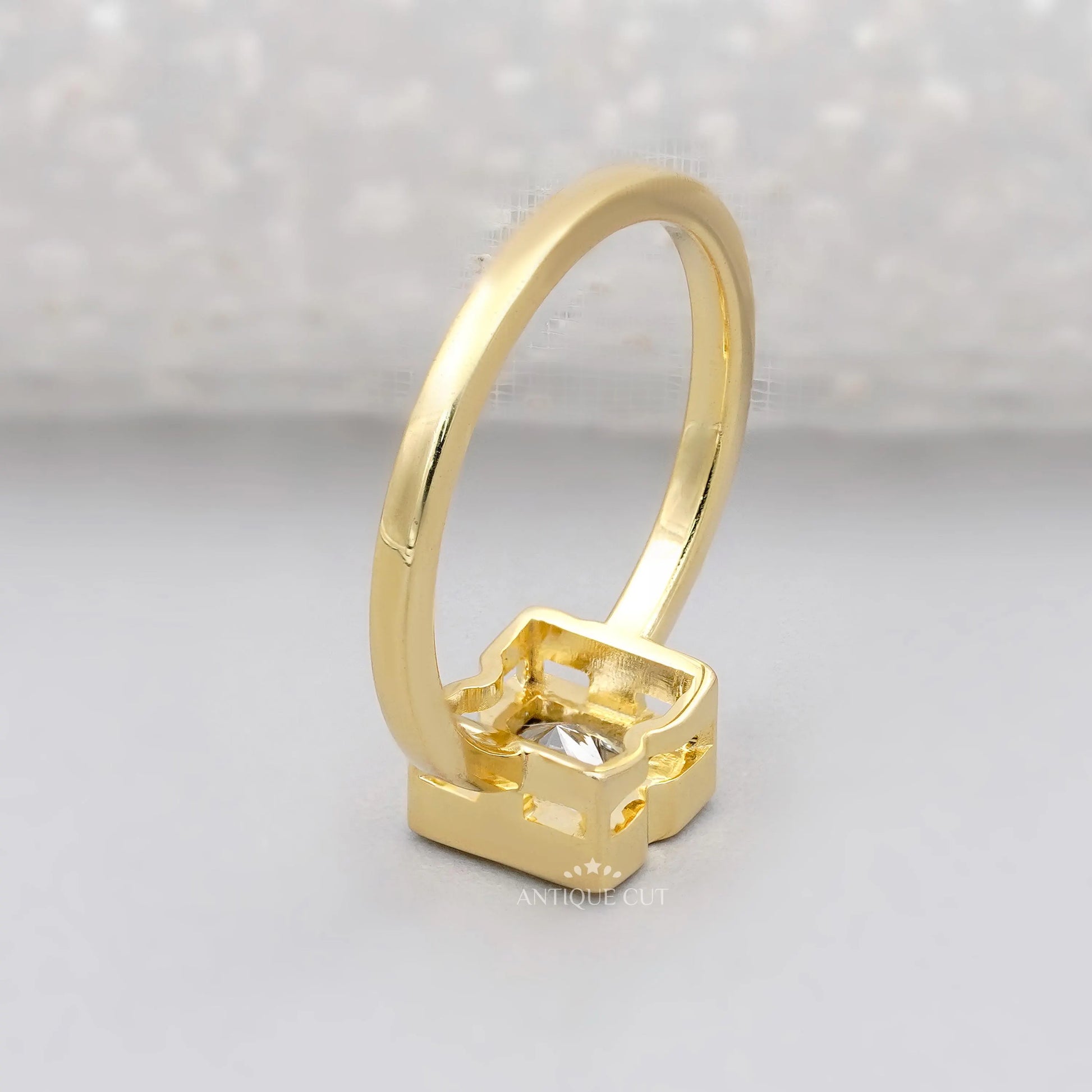 Personalized R letter ring lab grown diamond