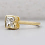 R initial engagement ring bezel set design