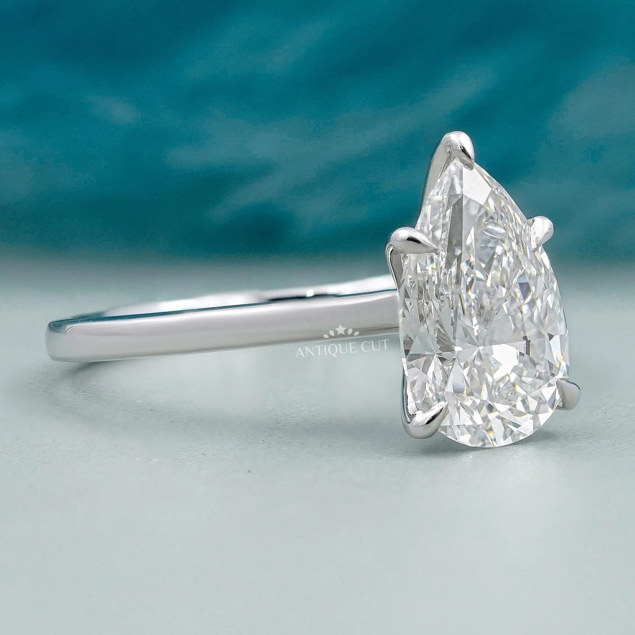 5 prong pear engagement ring