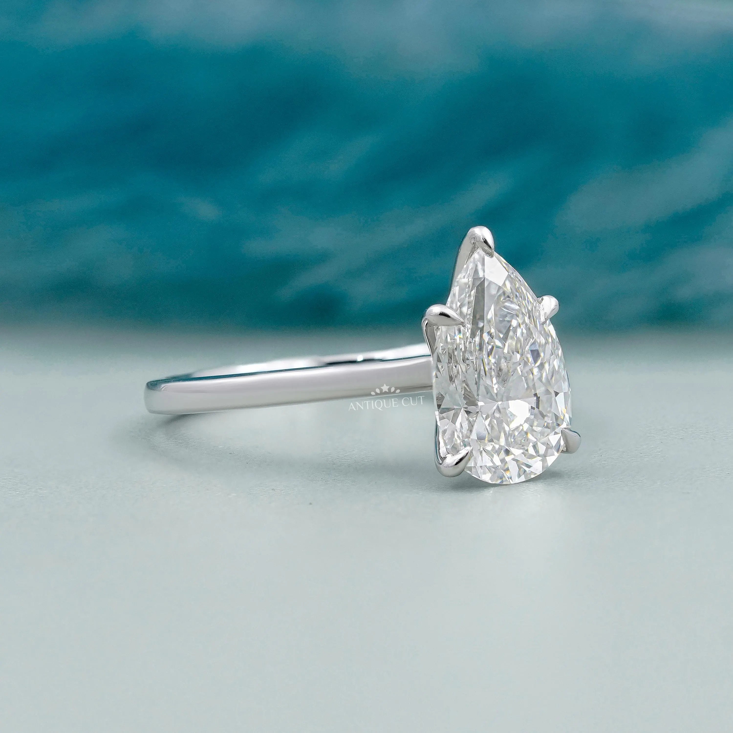 5 prong pear engagement ring