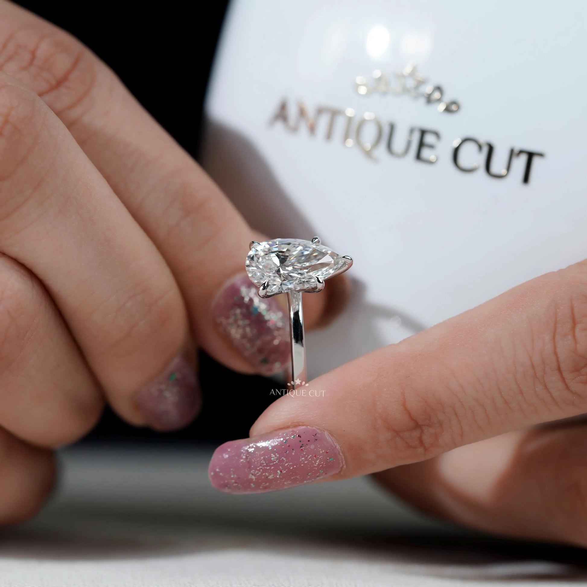 Classic Pear solitaire engagement ring