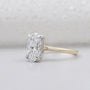 Solitaire diamond oval engagement ring