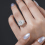 Radiant cut diamond ring top view shine