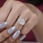 Classic three stone diamond ring white gold