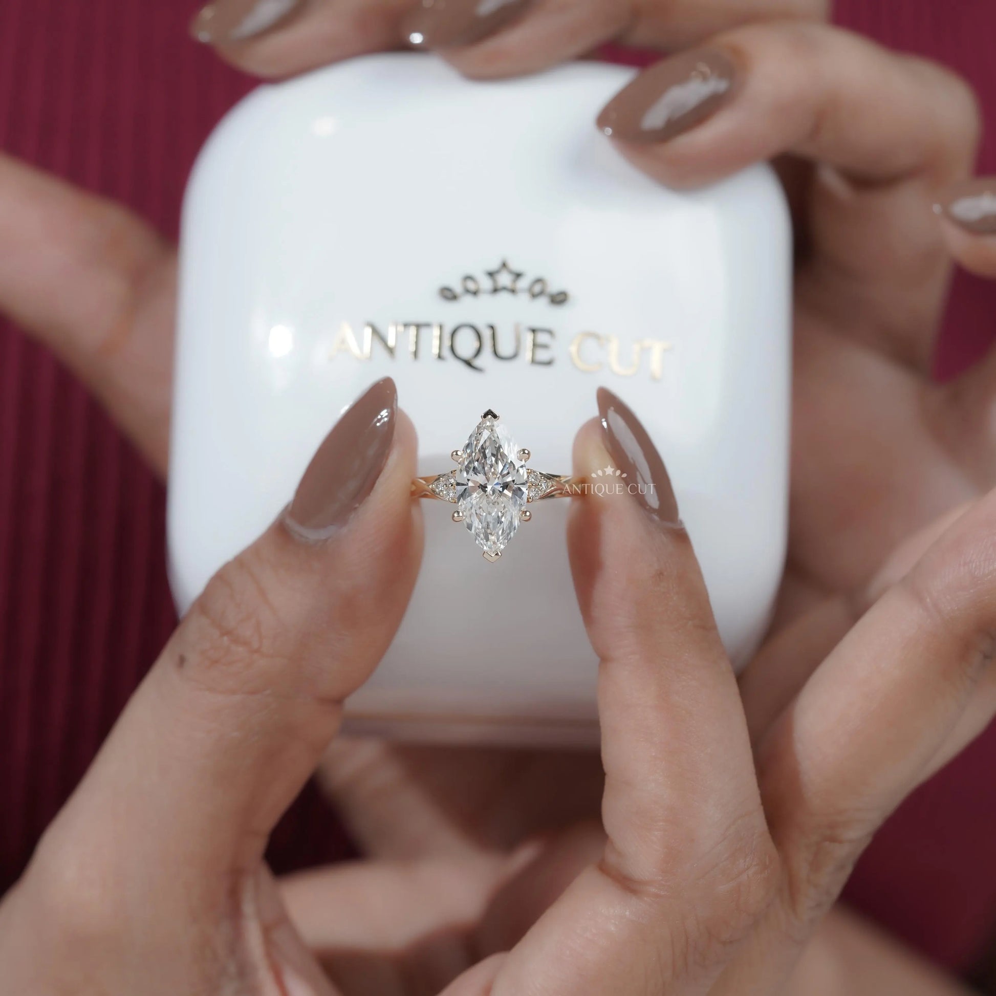 Fine jewelry marquise diamond engagement ring design
