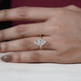 Unique marquise diamond proposal ring with gold band