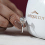 Modern bezel set diamond ring white gold