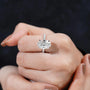 Timeless oval engagement ring white gold