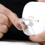 White gold oval solitaire ring top view