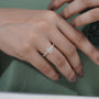 Elegant marquise side stone ring detail