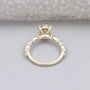 Pave diamond band oval wedding ring