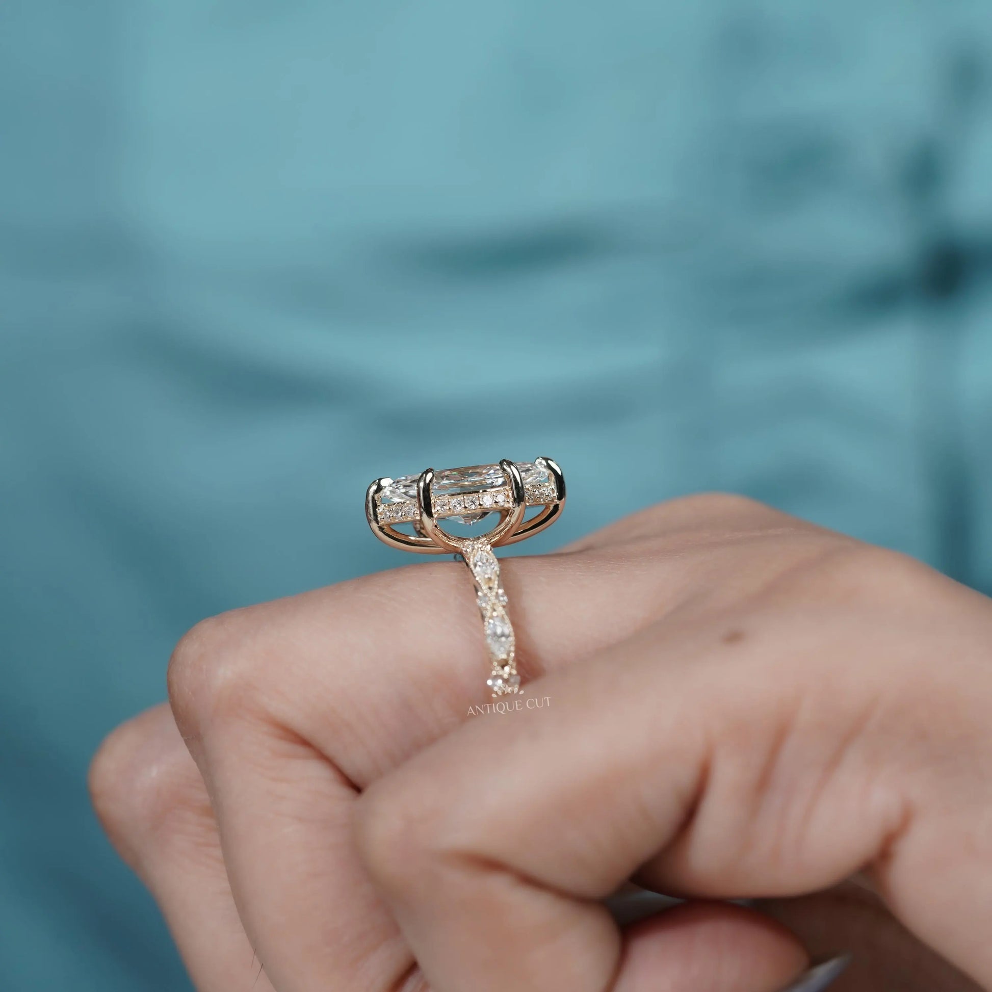 IGI Certified lab grown diamond vintage bridal jewelry