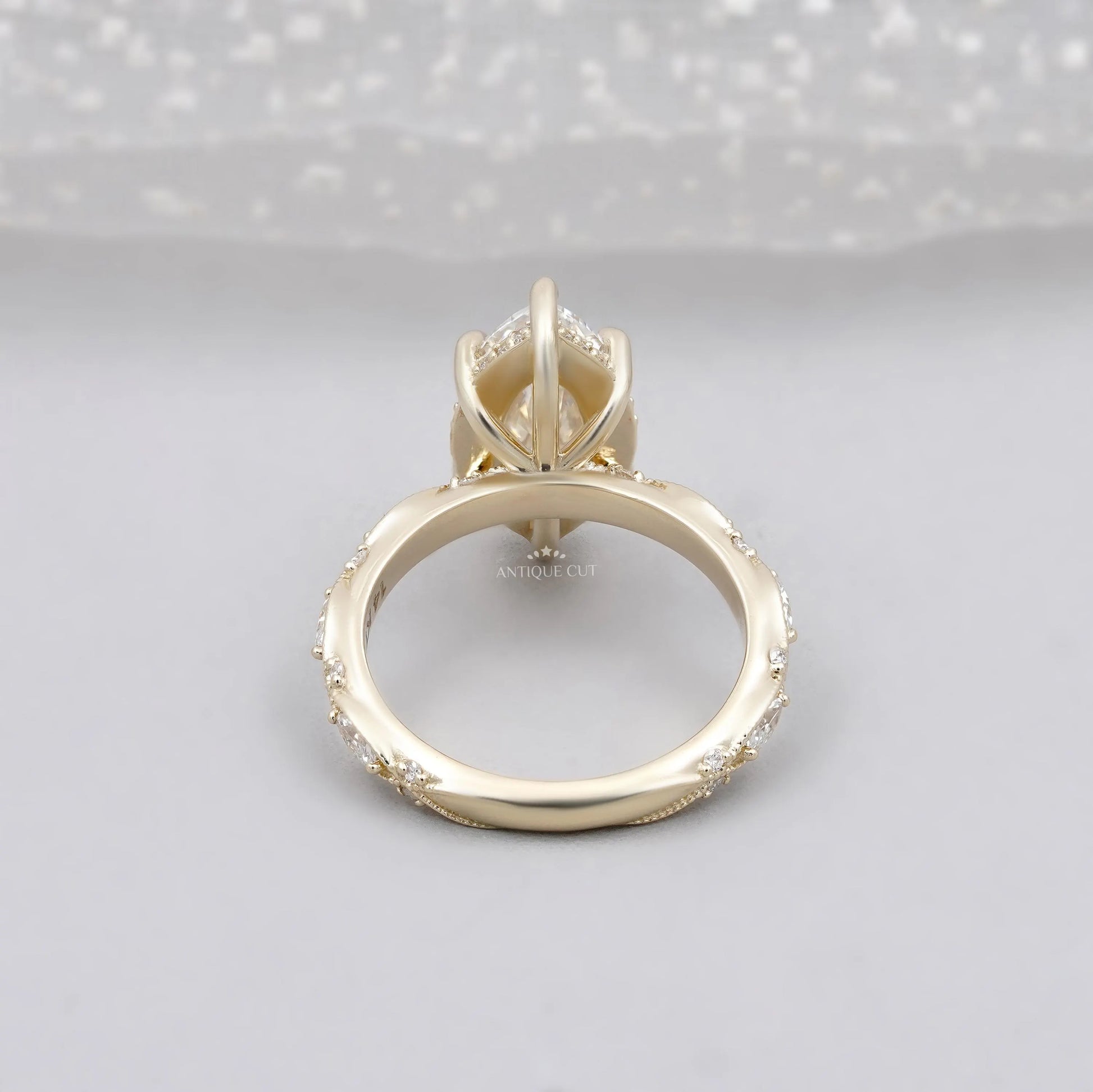 IGI Certified marquise lab grown diamond engagement ring